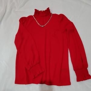 Red Long Sleeve Blouse